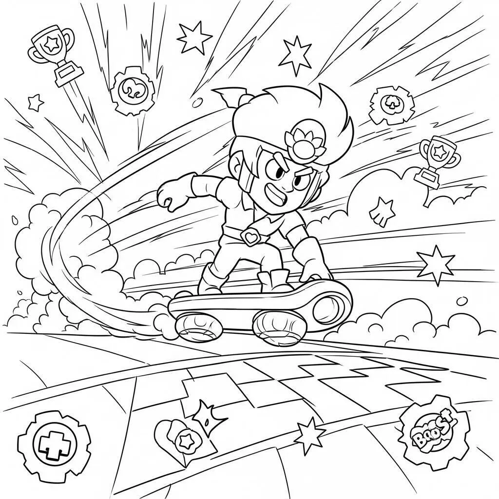 Desenho de Brawl Stars Stu para Colorir