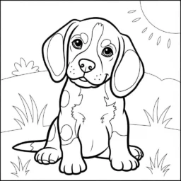 Desenho de Cachorrinho Beagle para Colorir