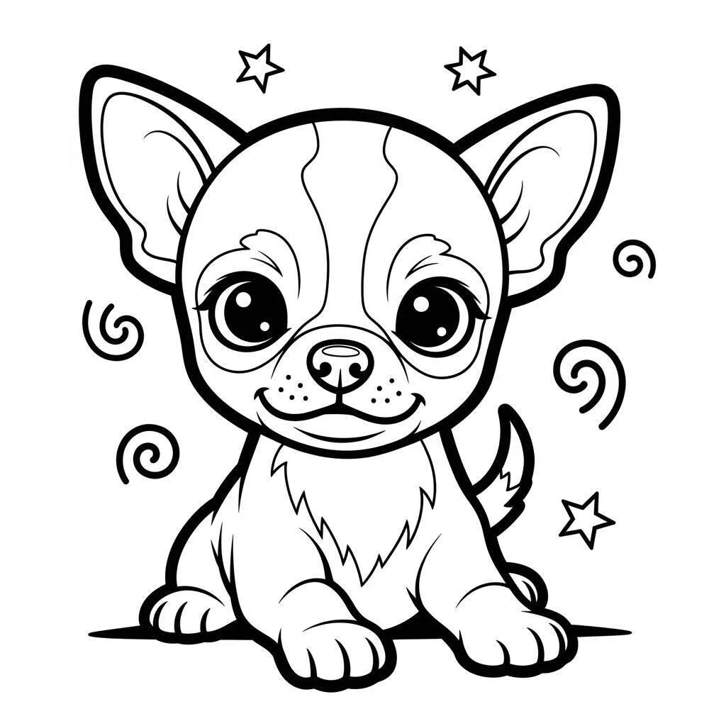 Desenho-de-Cachorrinho-Chihuahua-para-Colorir Desenho de Cachorrinho Chihuahua para Colorir