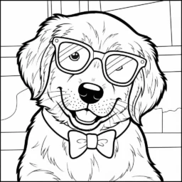 Desenho de Cachorrinho Golden Retriever para Colorir
