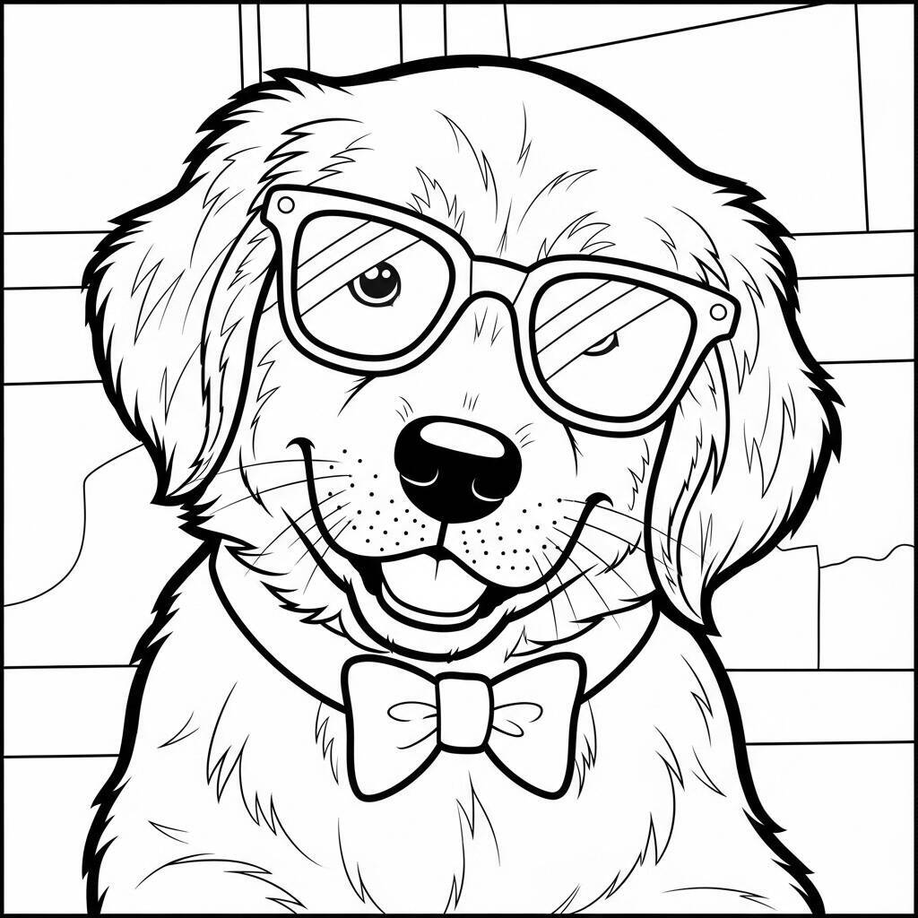 Desenho de Cachorrinho Golden Retriever para Colorir