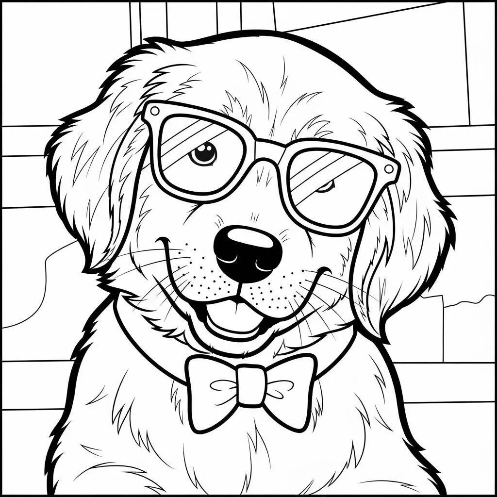 Desenho-de-Cachorrinho-Golden-Retriever-para-Colorir Desenho de Cachorrinho Golden Retriever para Colorir