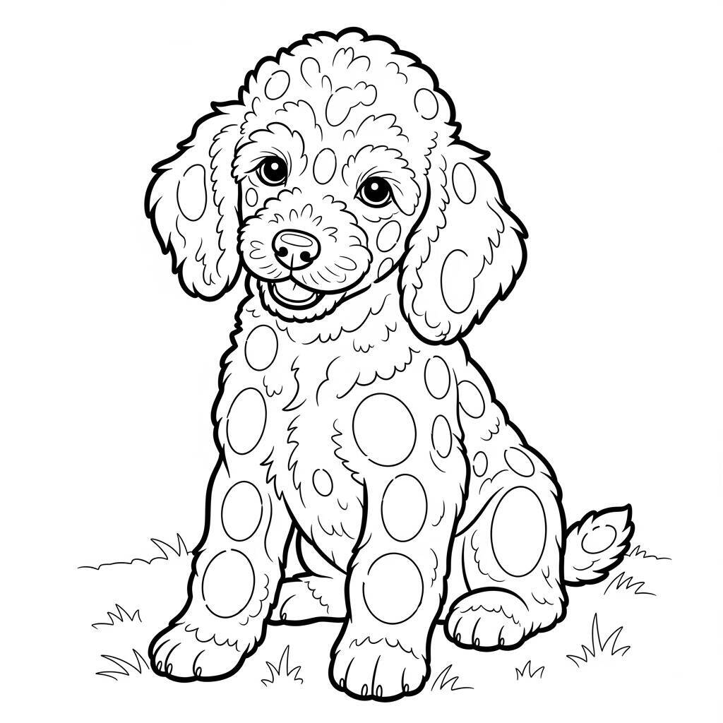 Desenho de Cachorrinho Poodle para Colorir
