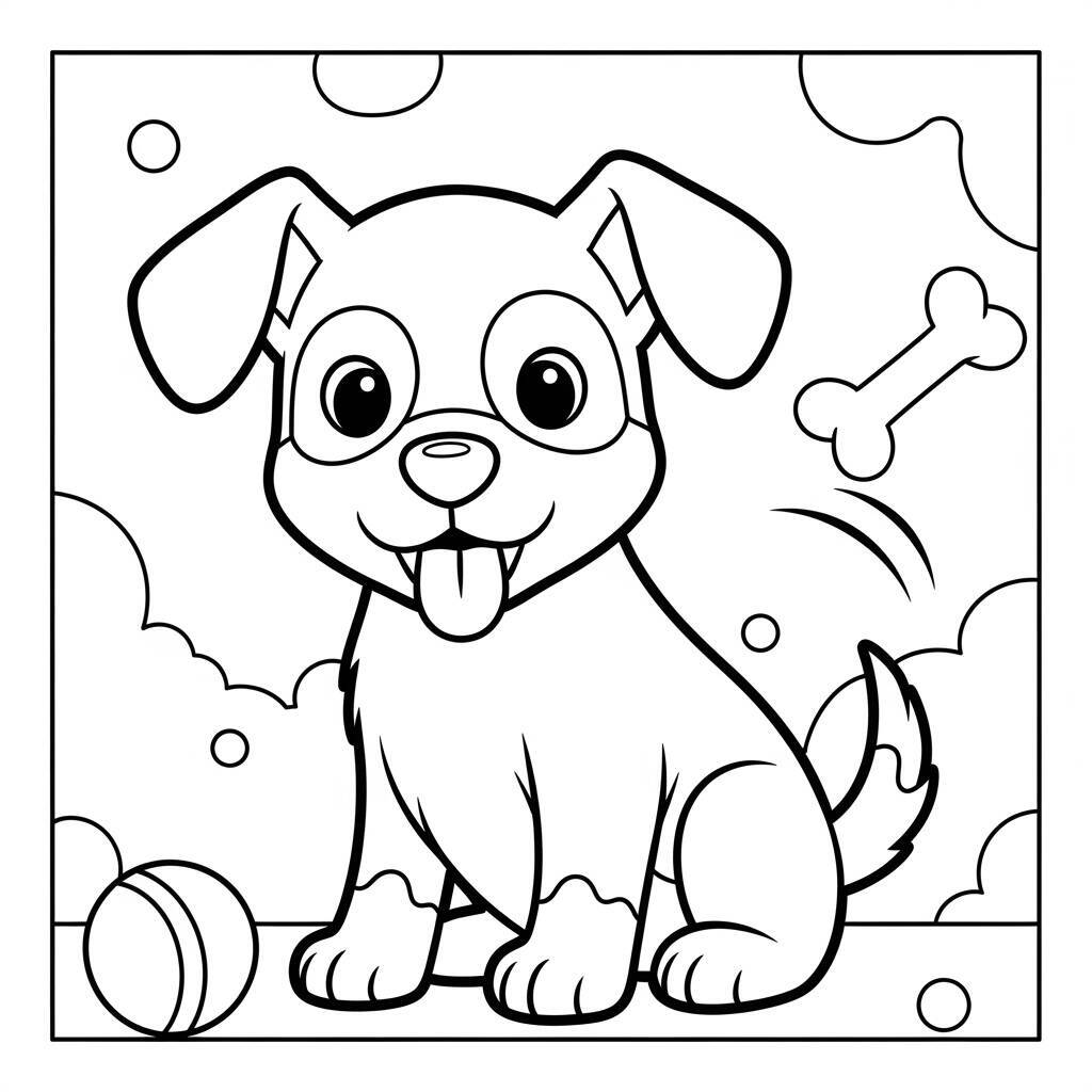 Desenho de Cachorrinho para Crianças para Colorir