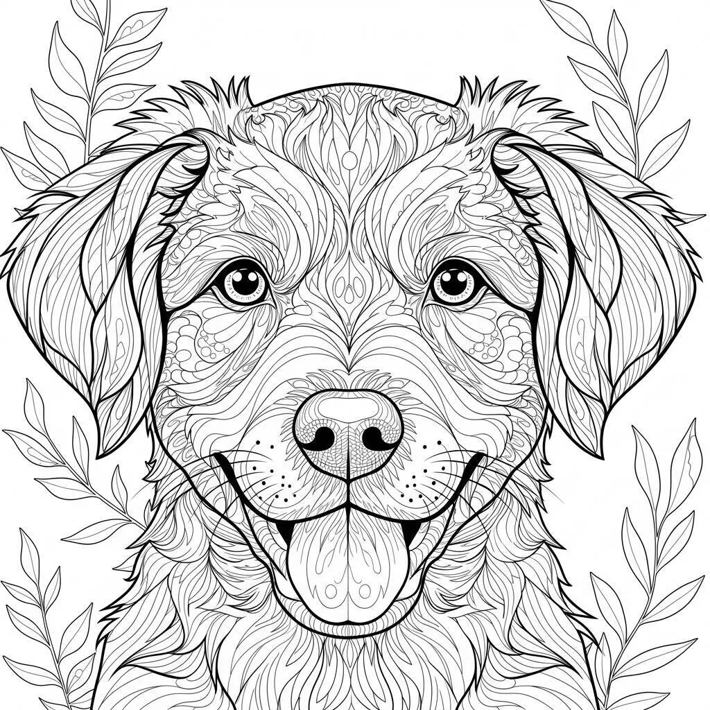 Desenho-de-Cachorros-Realistas-para-Colorir Realistic Dogs Coloring Page