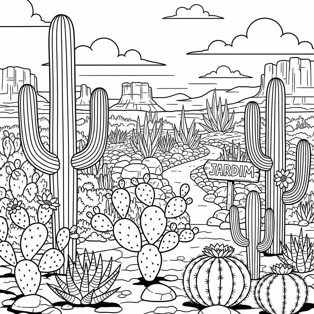 Coloriage de cactus