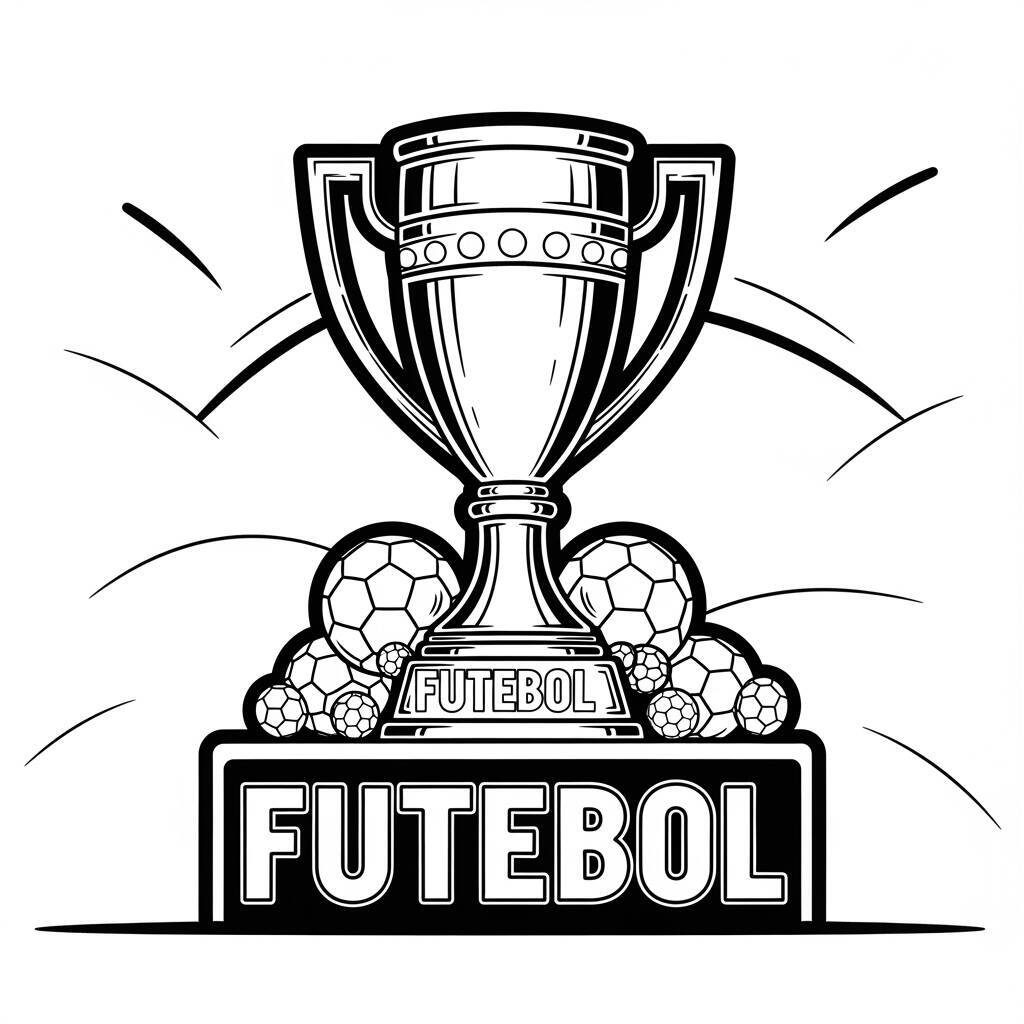 Desenho de Campeonato de Futebol para Colorir
