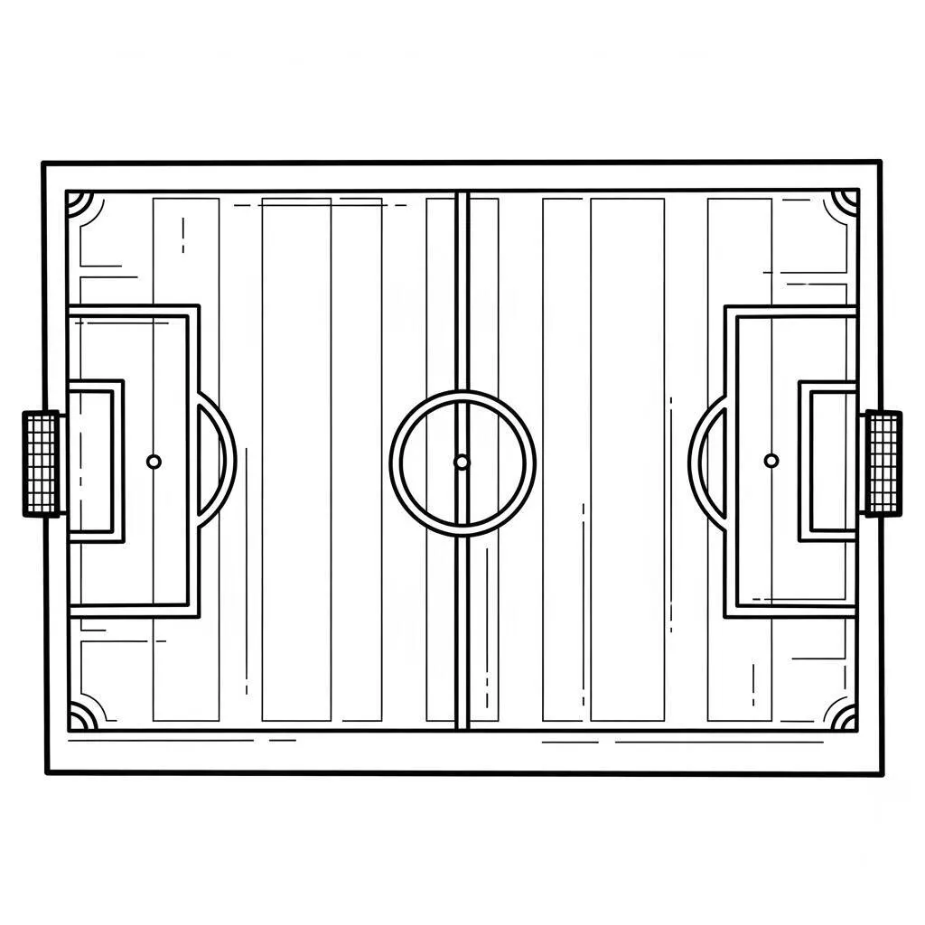 Desenho de Campo de Futebol com Marcas para Colorir