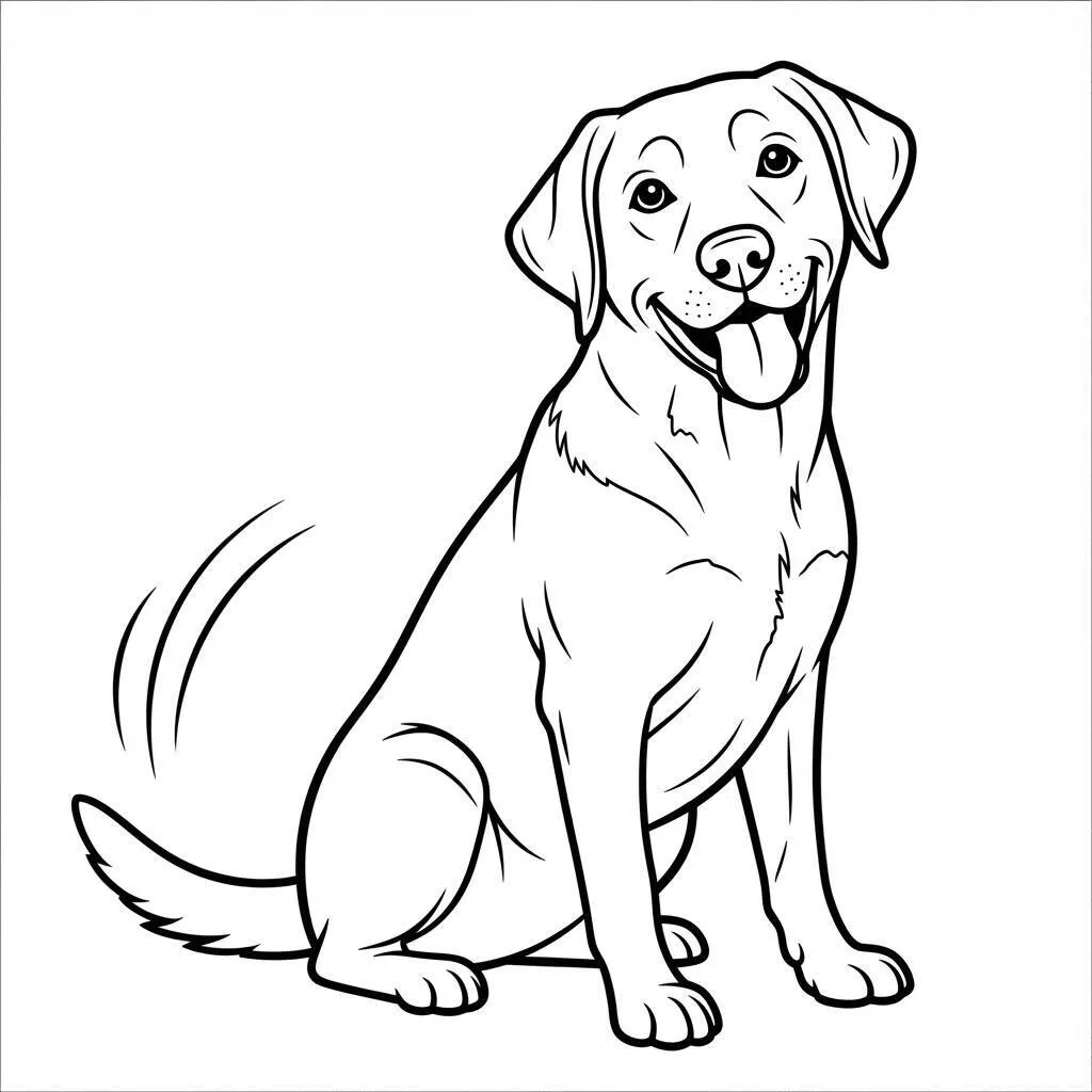 Desenho de Cão Labrador para Colorir