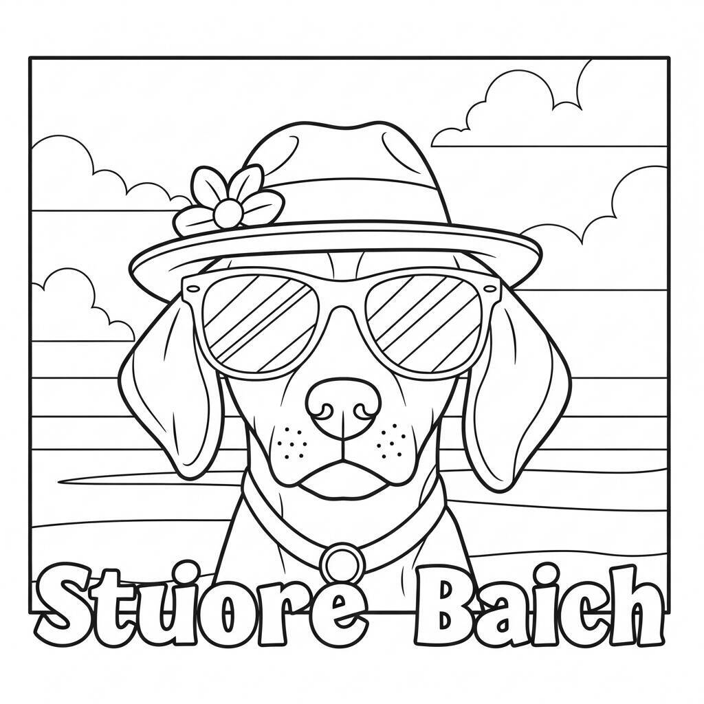 Desenho de Cão com Óculos para Colorir