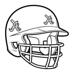 Desenho de Capacete de Beisebol para Colorir