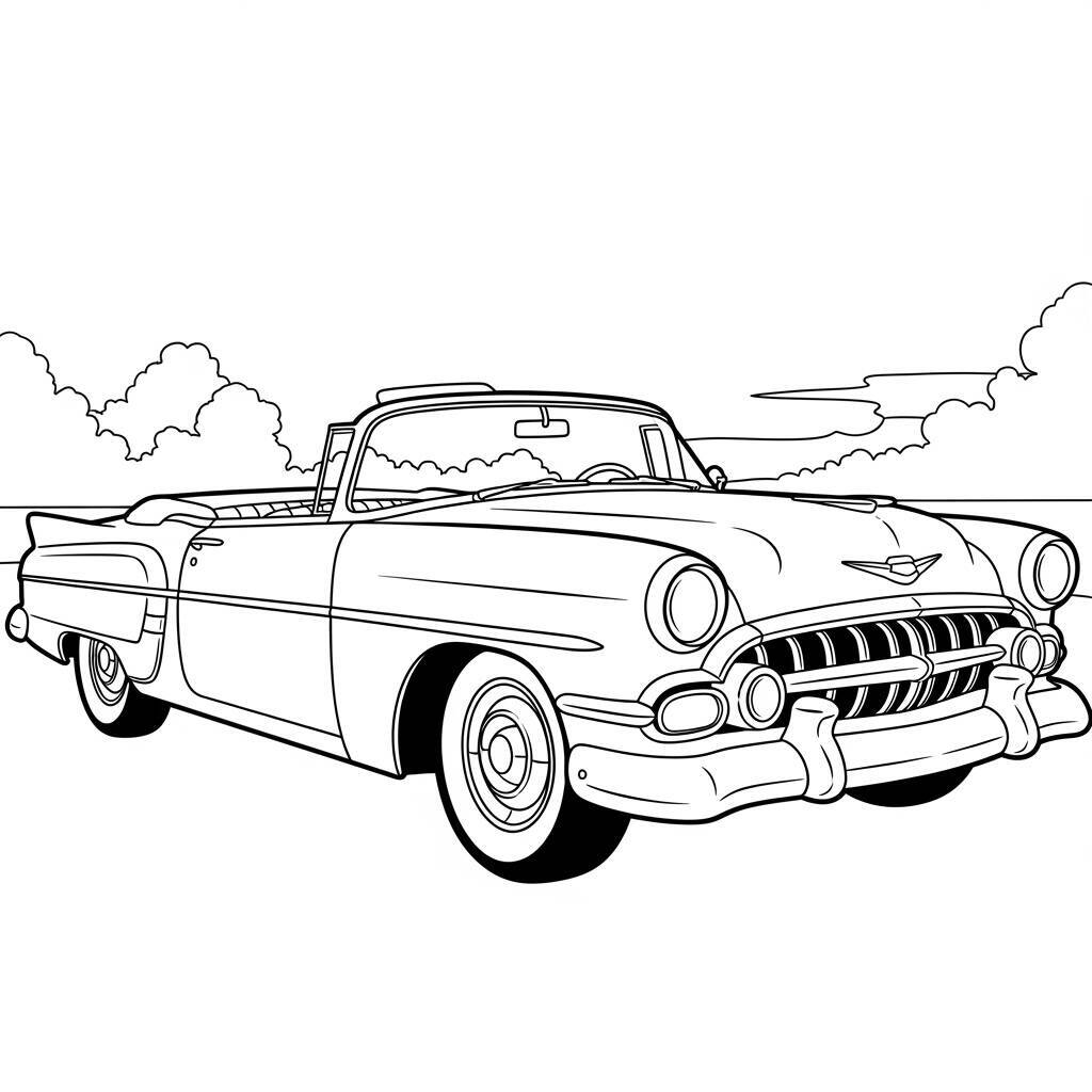 Desenho de Carro Antigo para Colorir