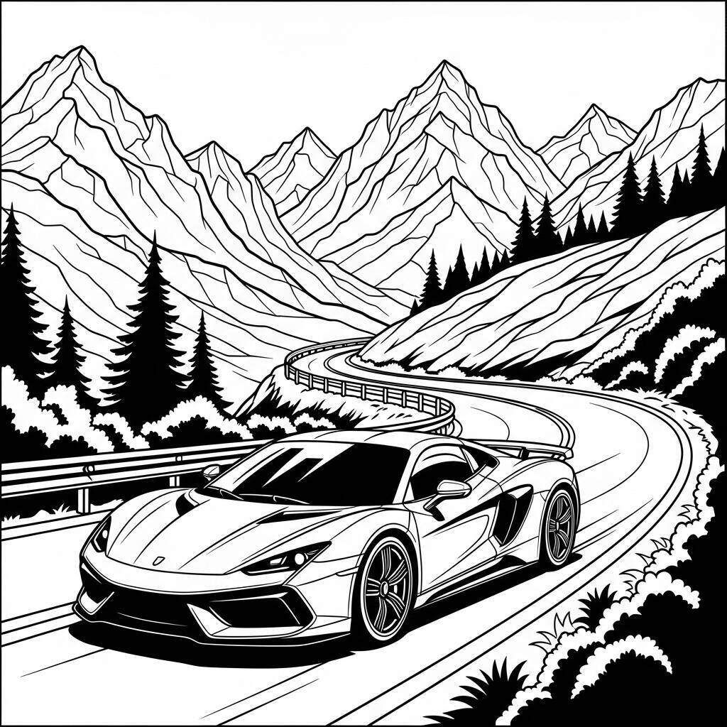 Coloriage de voiture de sport