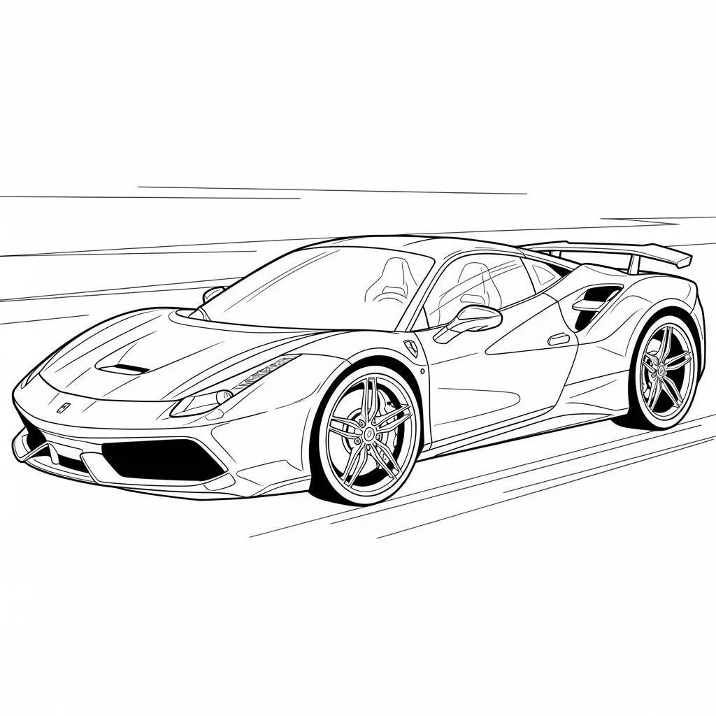 Desenho de Carro Esportivo para Colorir