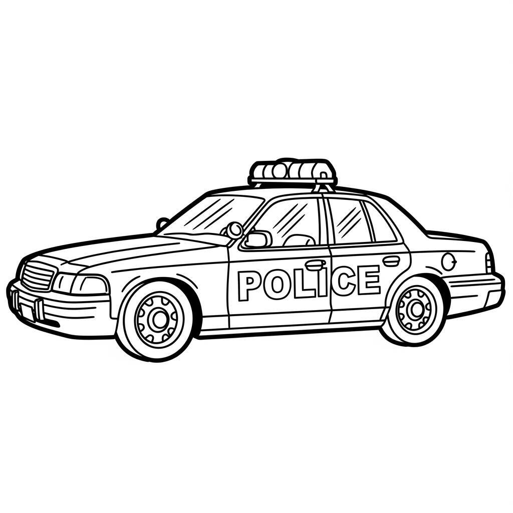Desenho de Carro da Polícia para Colorir