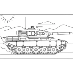 Desenho de Carro de Combate para Colorir