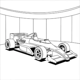 Desenho de Carro de Corrida em um Estúdio para Colorir