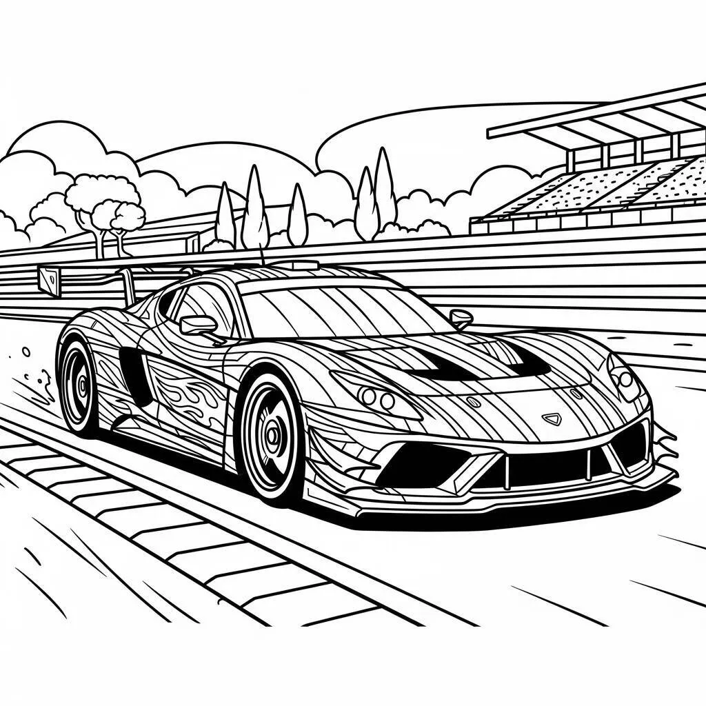 Desenho de Carro de Corrida para colorir
