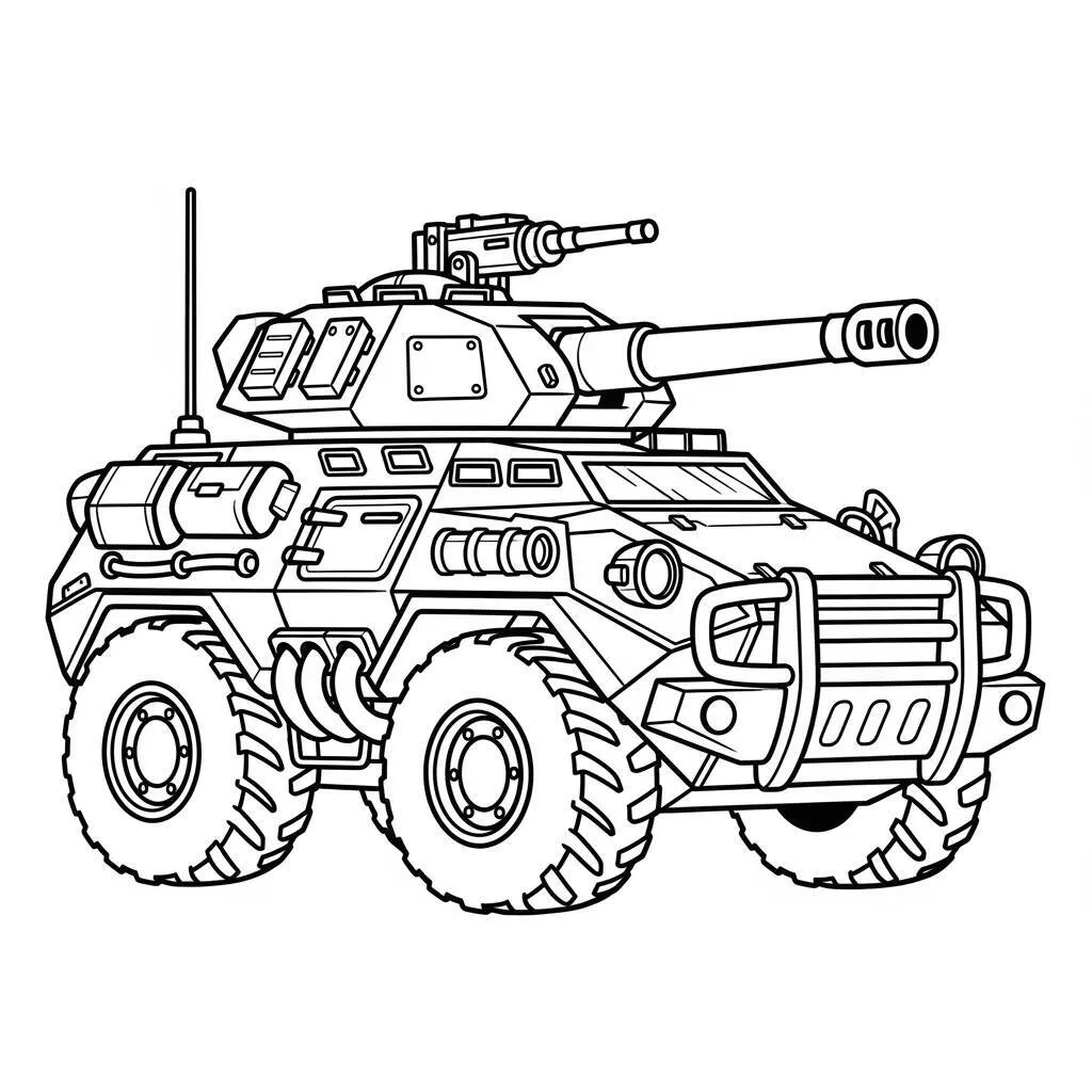 Desenho de Carro de Luta para Colorir