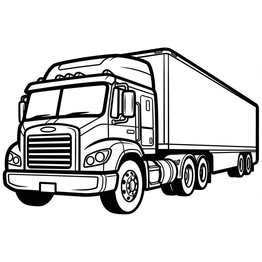Desenho-de-Carro-de-Transporte-para-Colorir Desenho de Carro de Transporte para Colorir