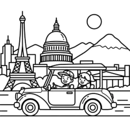 Desenho de Carro de Turismo para Colorir