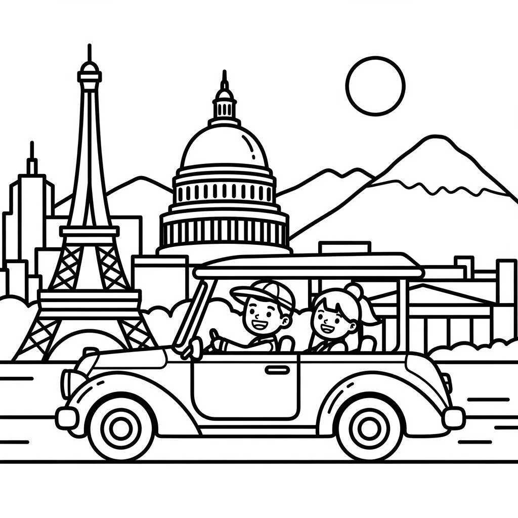 Desenho de Carro de Turismo para Colorir