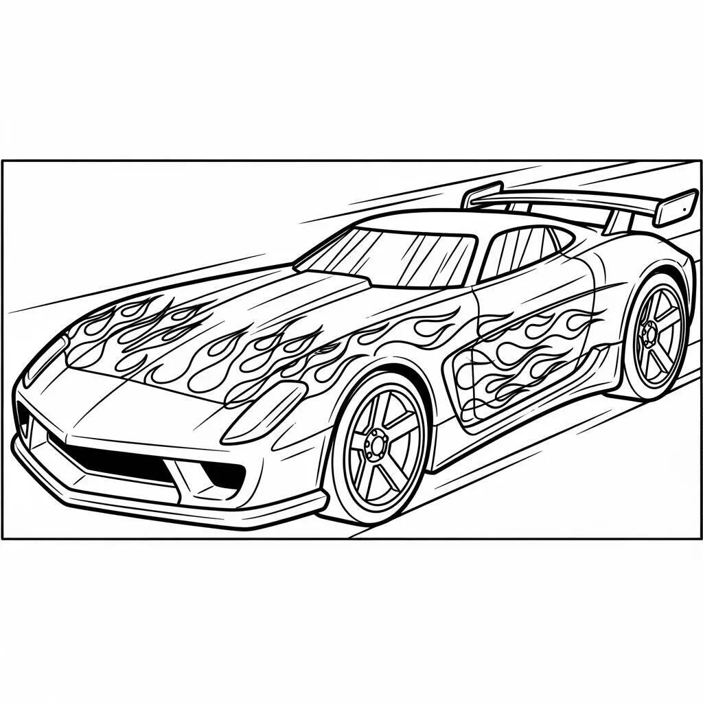 Desenho de Carros Hot Wheels para Colorir