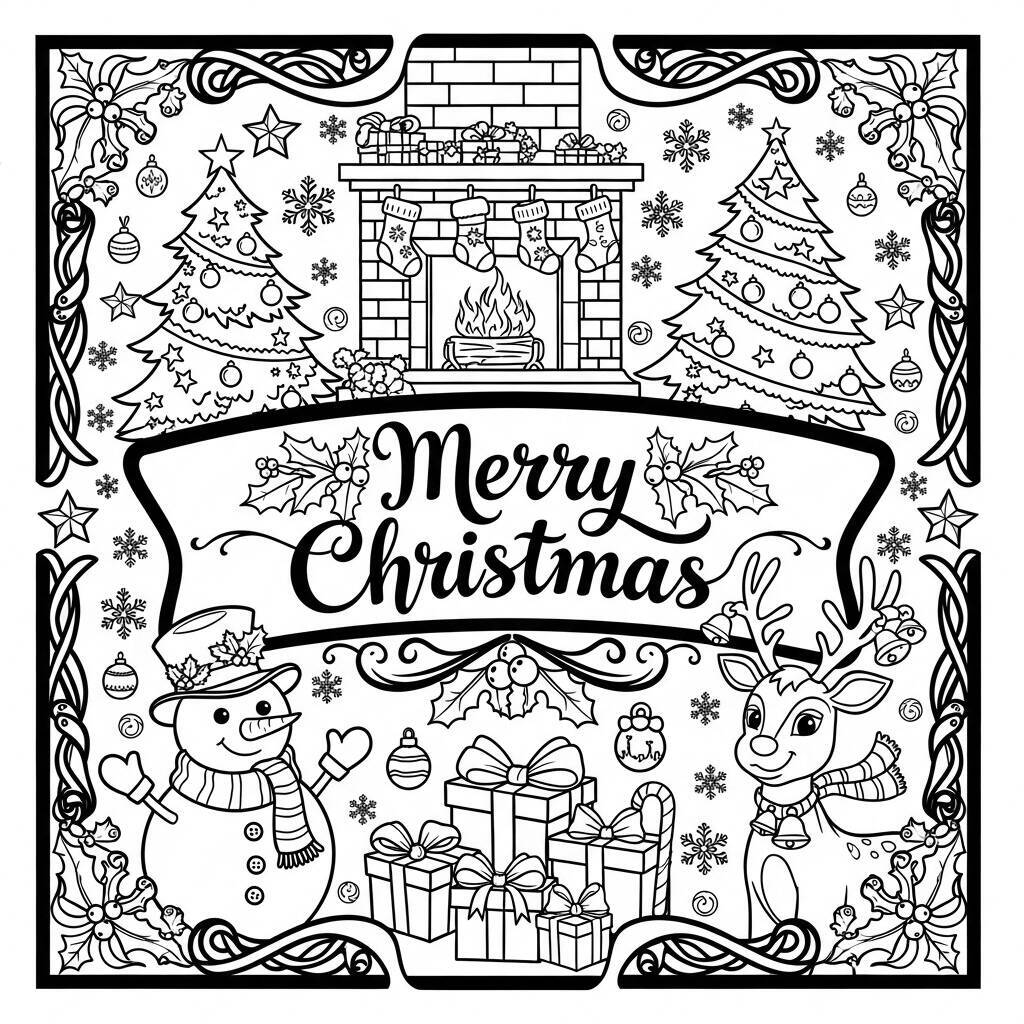 Conception de cartes de Noël avec message à colorier