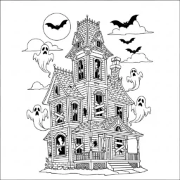 Desenho de Casa Assombrada para Colorir