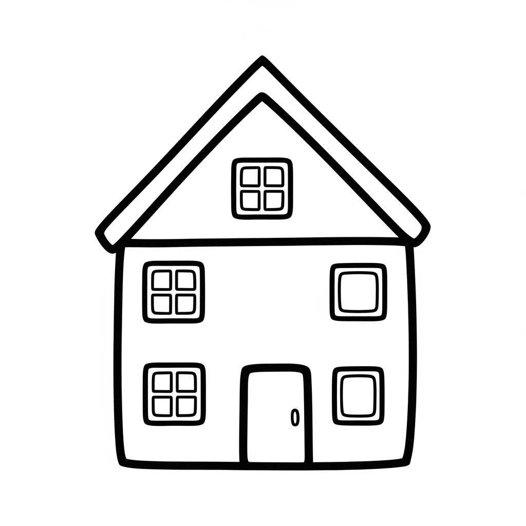 Desenho-de-Casa-Simples-para-Colorir Desenho de Casa Simples para Colorir