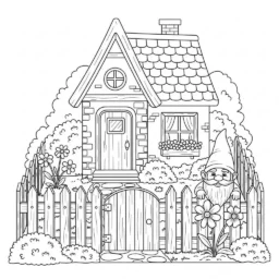 Desenho de Casa de Pequeno Tamanho para Colorir