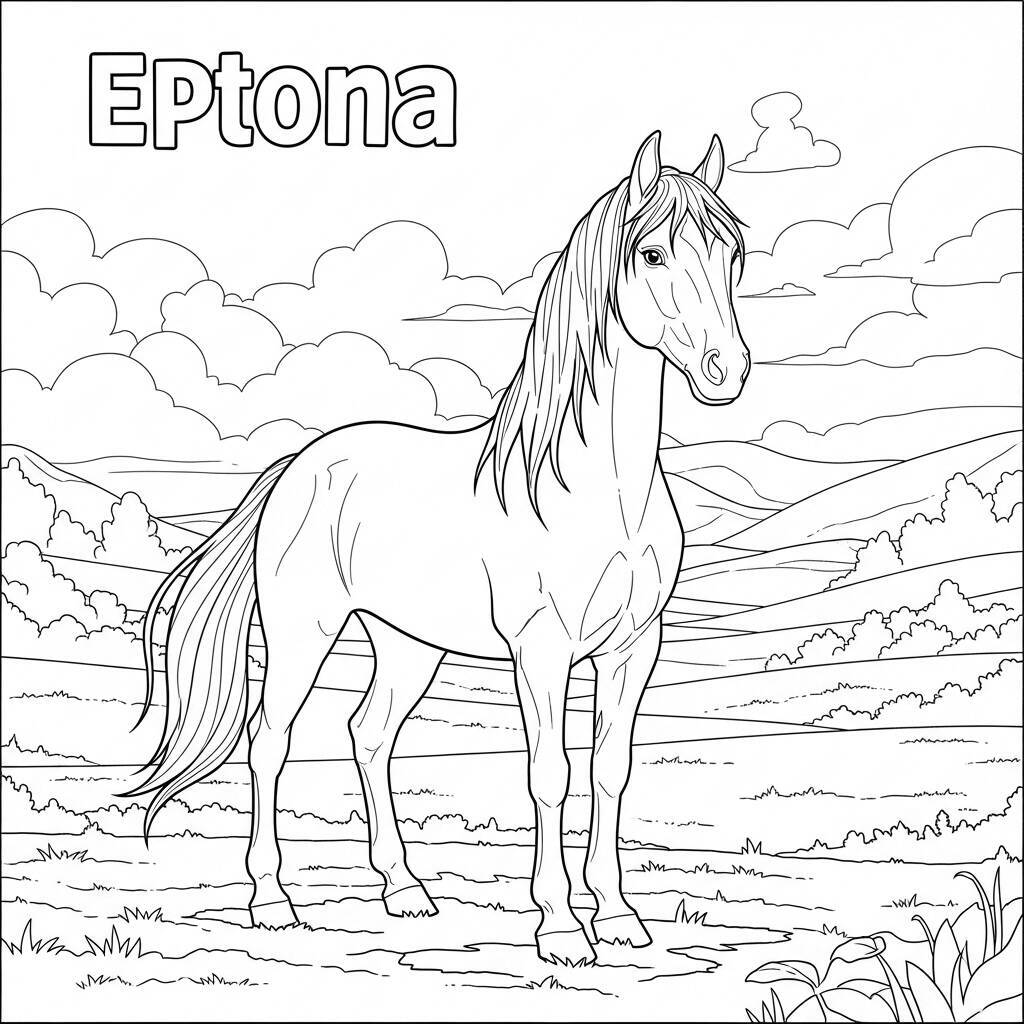 Coloriage cheval Epona