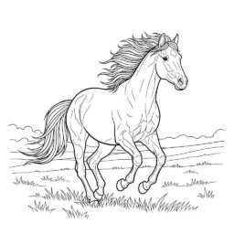 Desenho de Cavalo Galopando para Colorir