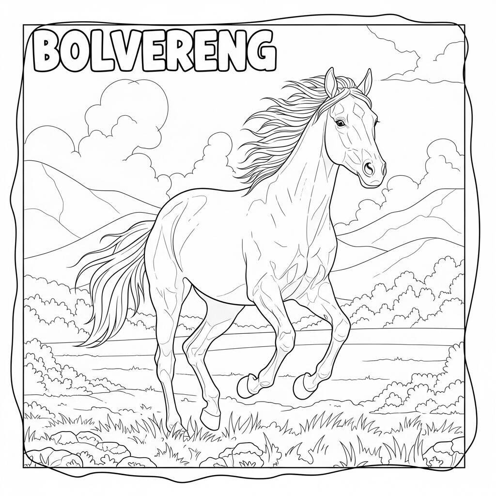 Desenho de Cavalo Realista para Colorir