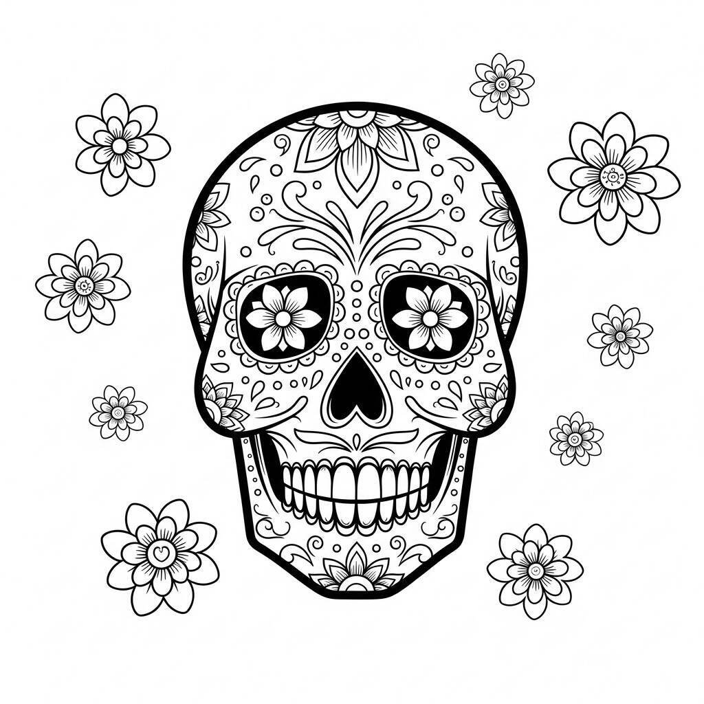 Malseite mit mexikanischem Totenkopf
