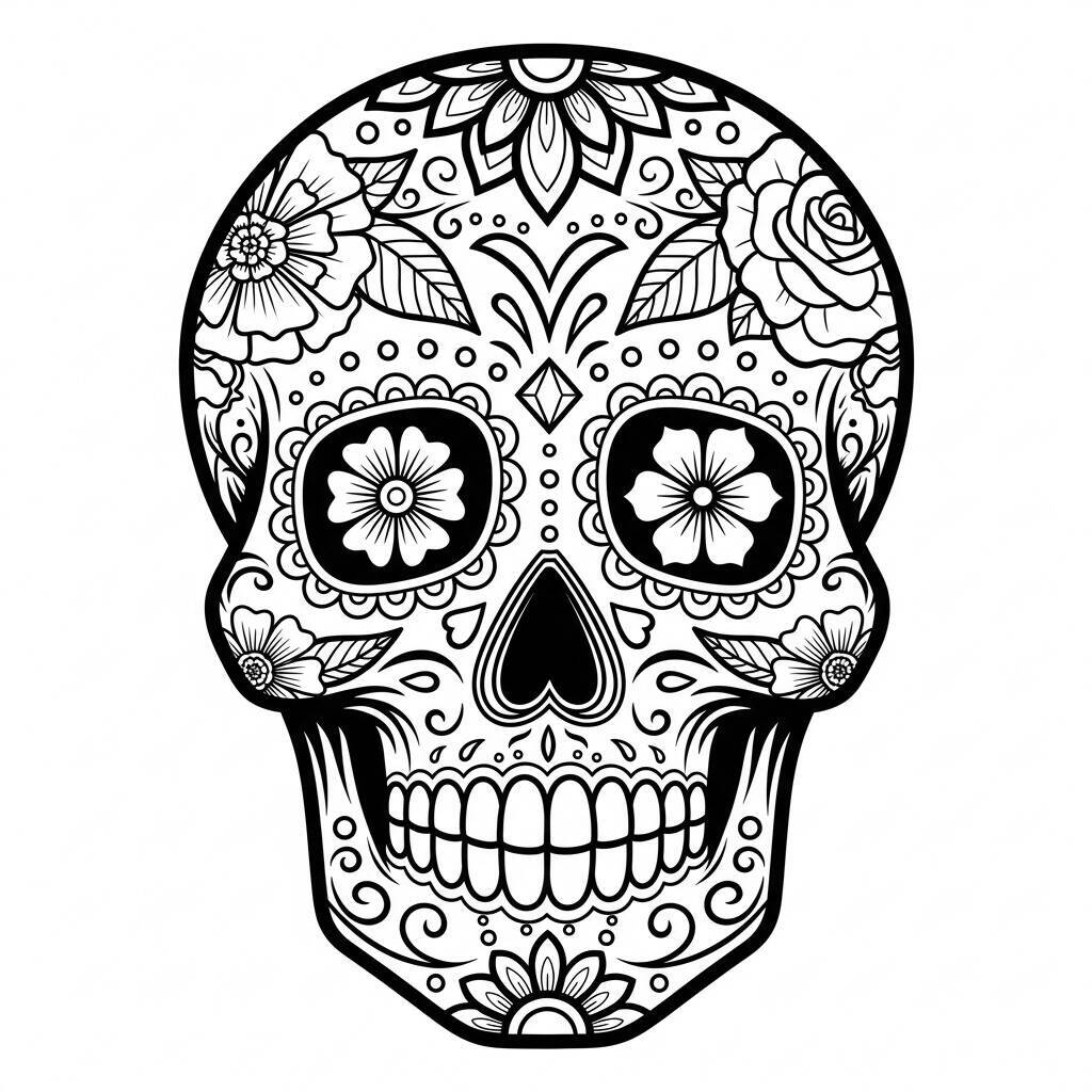 Malseite mit mexikanischem Totenkopf