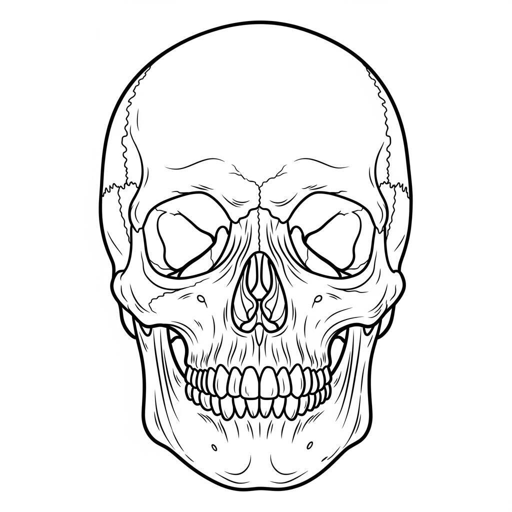 Realistische Totenkopf-Malseite