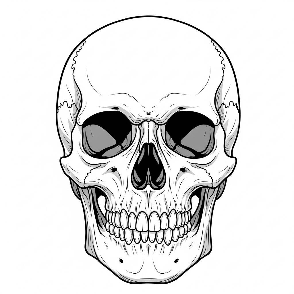 Realistische Totenkopf-Malseite