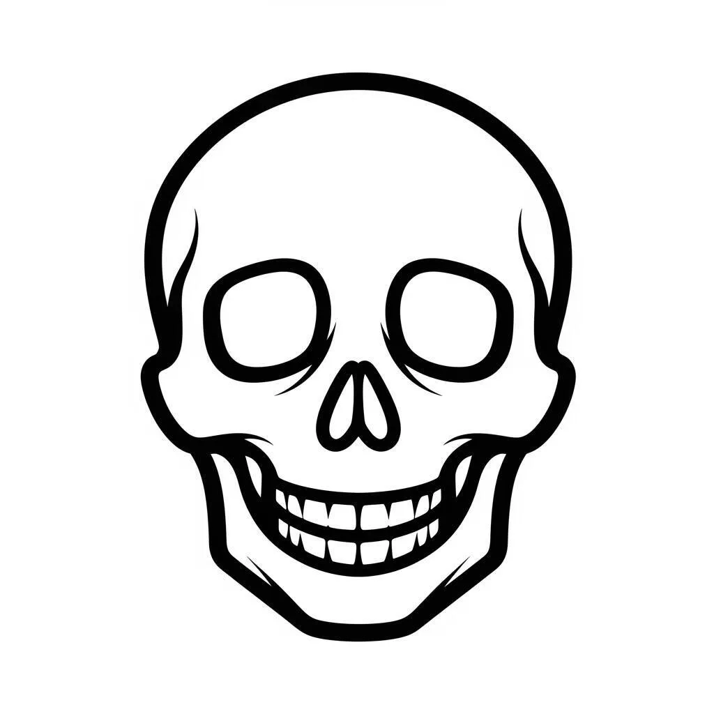 Desenho de Caveira Simples para Colorir