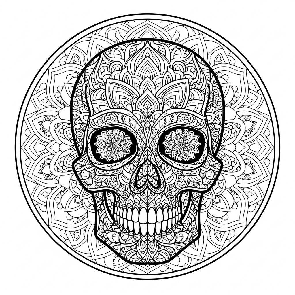 Totenkopf-Malseite für Erwachsene