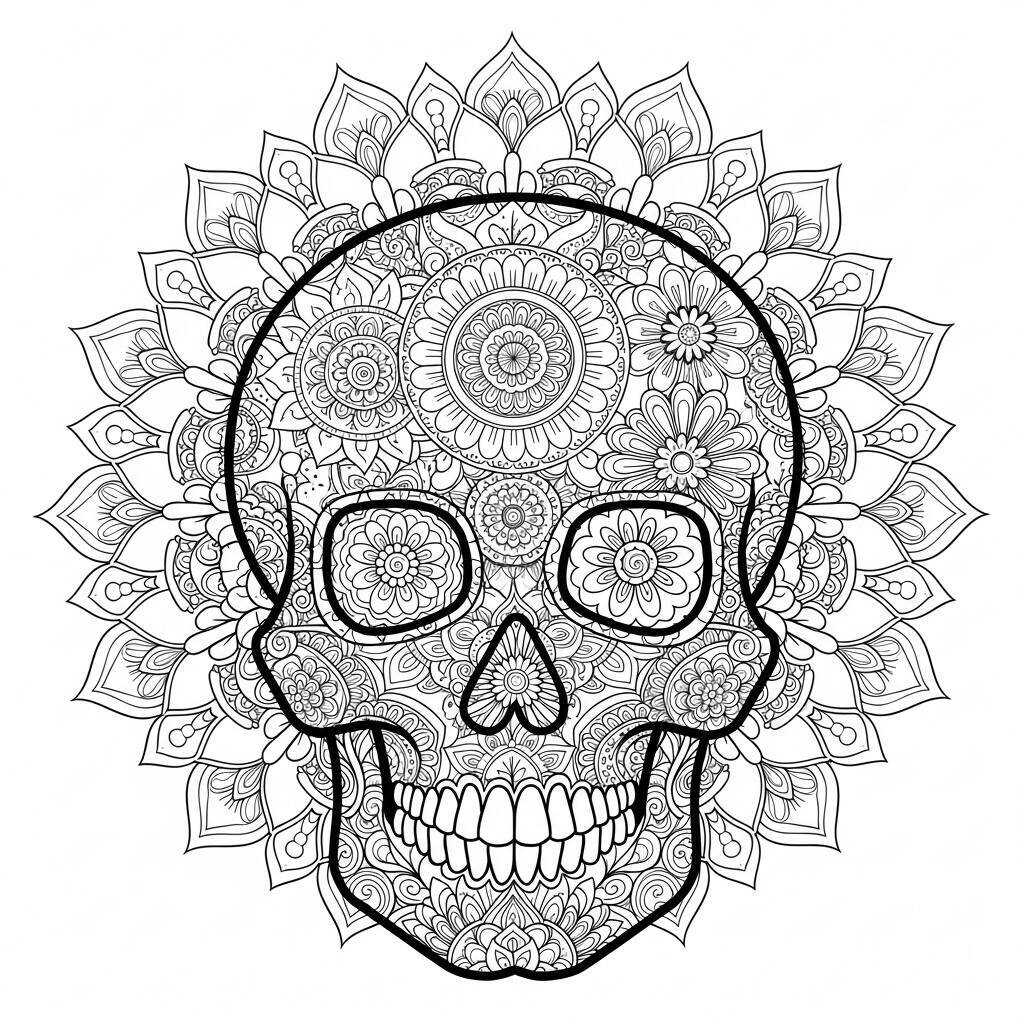 Totenkopf-Malseite für Erwachsene