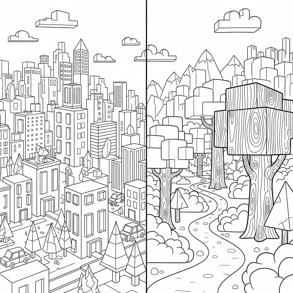 Desenho de Cenários do Roblox para Colorir