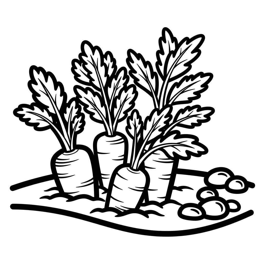 Desenho de Cenouras para Colorir