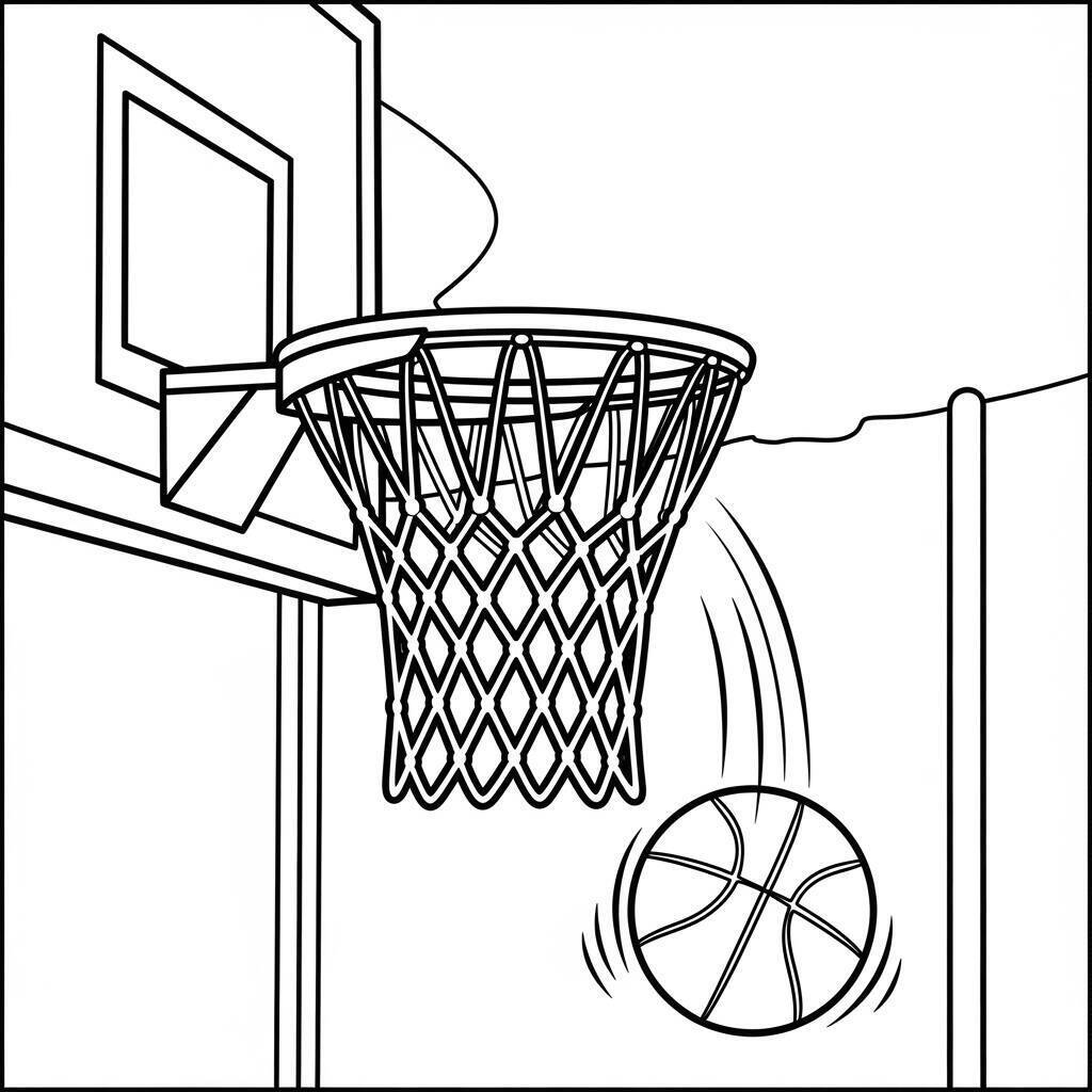 Coloriage de panier de basket