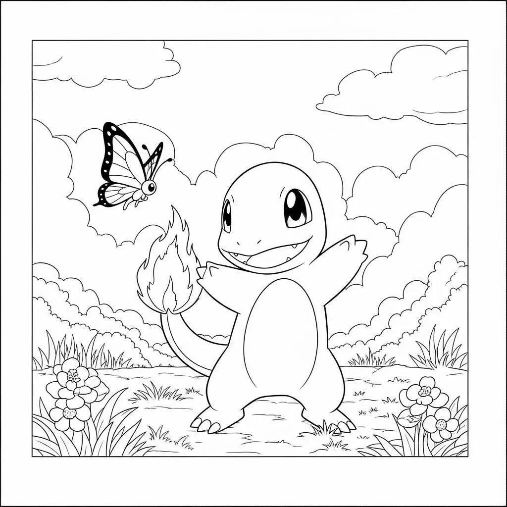 Desenho-de-Charmander-para-Colorir-1 Desenho de Charmander para Colorir