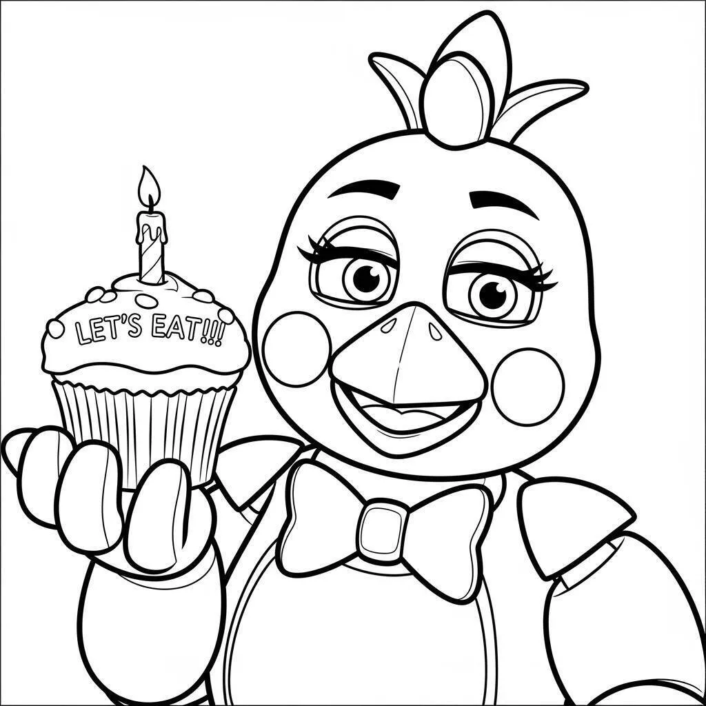 Desenho-de-Chica-de-Five-Nights-at-Freddys-para-colorir Desenho de Chica de Five Nights at Freddy's para colorir