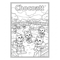 Desenho de Chococat com Amigos para Colorir