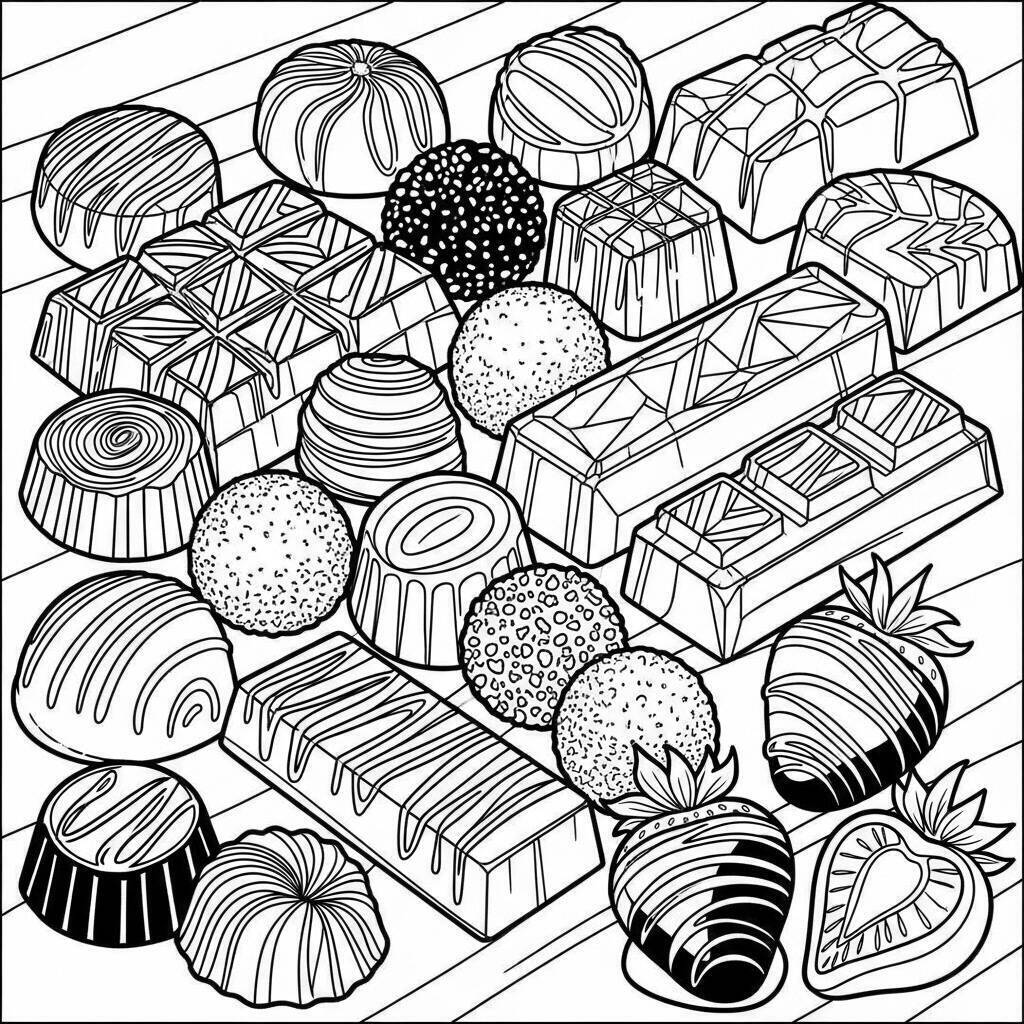 Desenho de Chocolate para Colorir