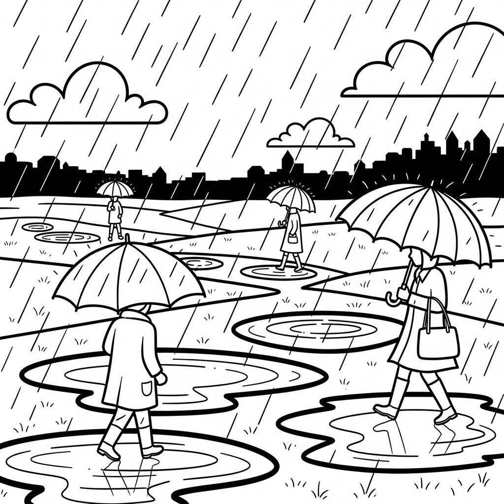 Desenho de Chuvas para Colorir