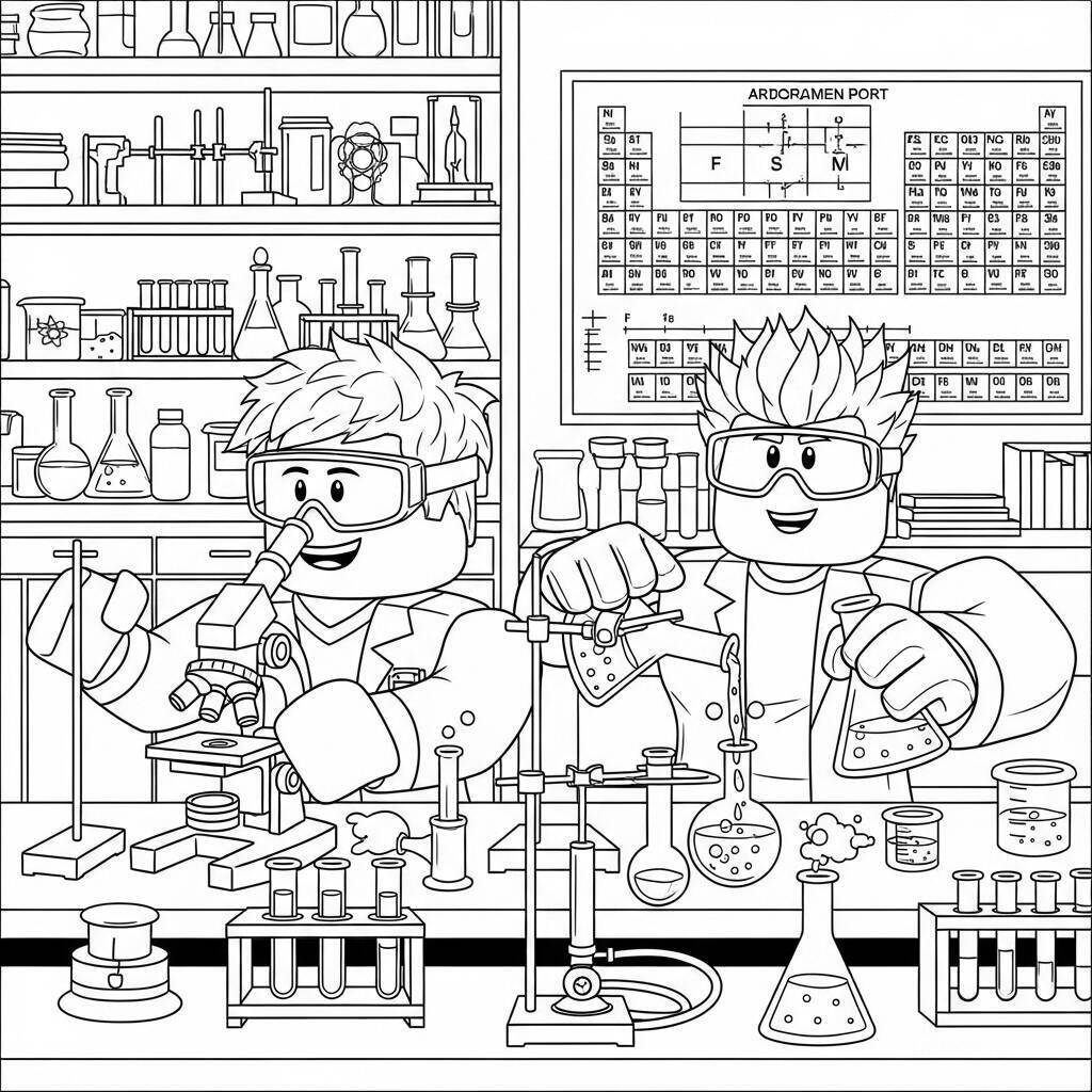 Desenho de Ciência do Roblox para Colorir